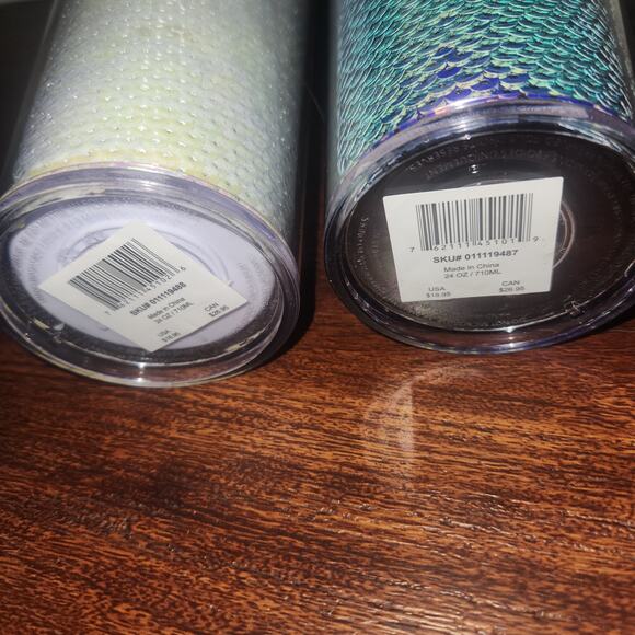 Starbucks Brand New Pink White & Iridescent Purple Sequin Venti Tumblers - Picture 7 of 8